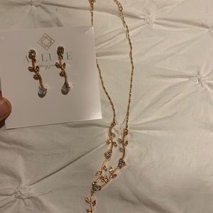 Allure Earring and Necklace Aquarium and Rose Gold Set